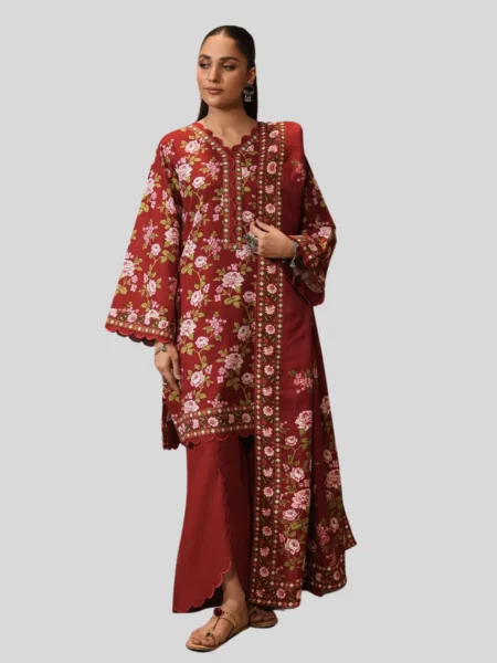 Zellbury 3-Pc Winter Unstitched Khaddar Suit