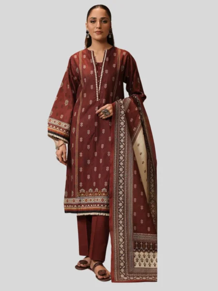 Zellbury 3-Pc Winter Unstitched Khaddar Suit