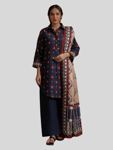 Zellbury 3-Pc Winter Unstitched Khaddar Suit