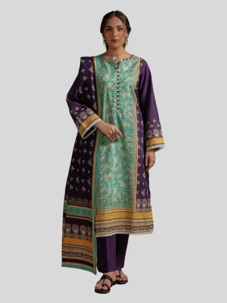 Zellbury 3-Pc Winter Unstitched Khaddar Suit