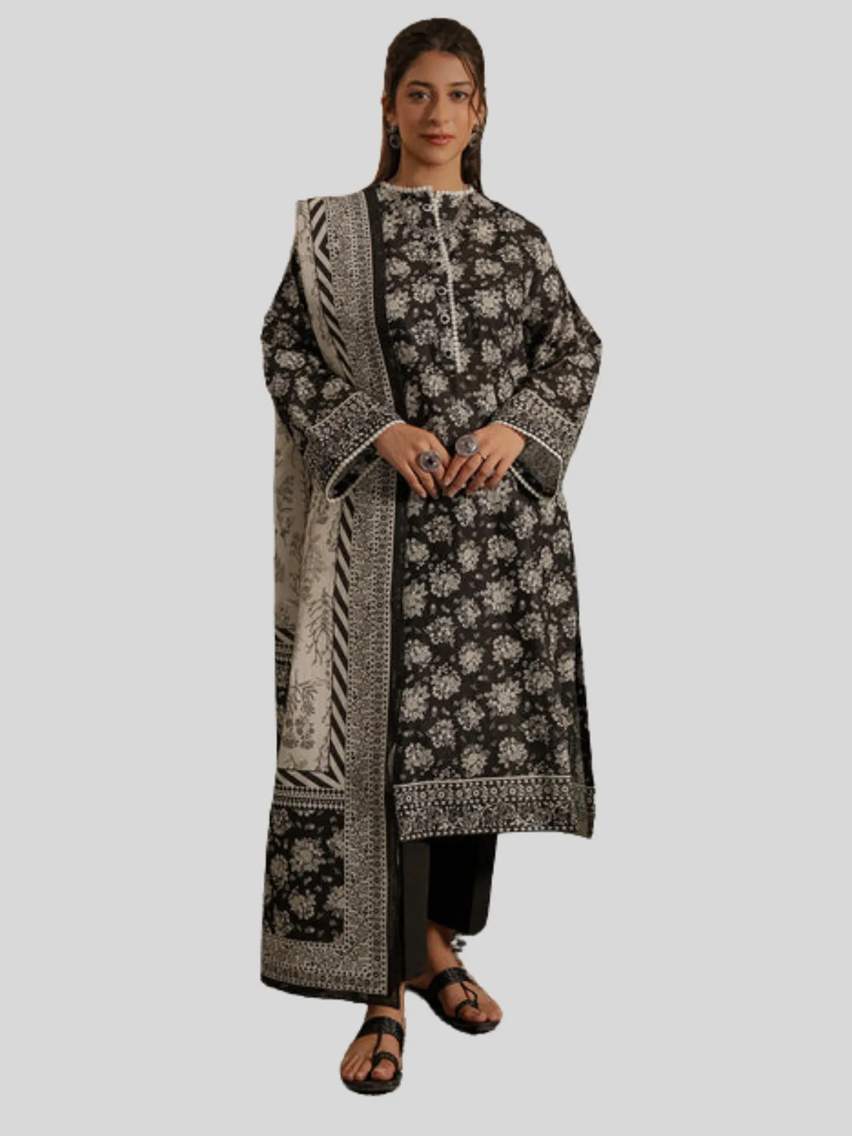 Zellbury 2-Pc Winter Unstitched Khaddar Suit