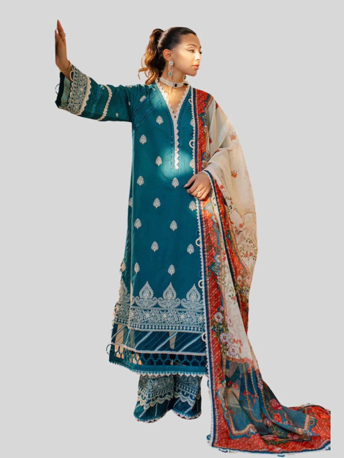 Zellbury 3-PC Cotton Unstitched Chikankari Suit