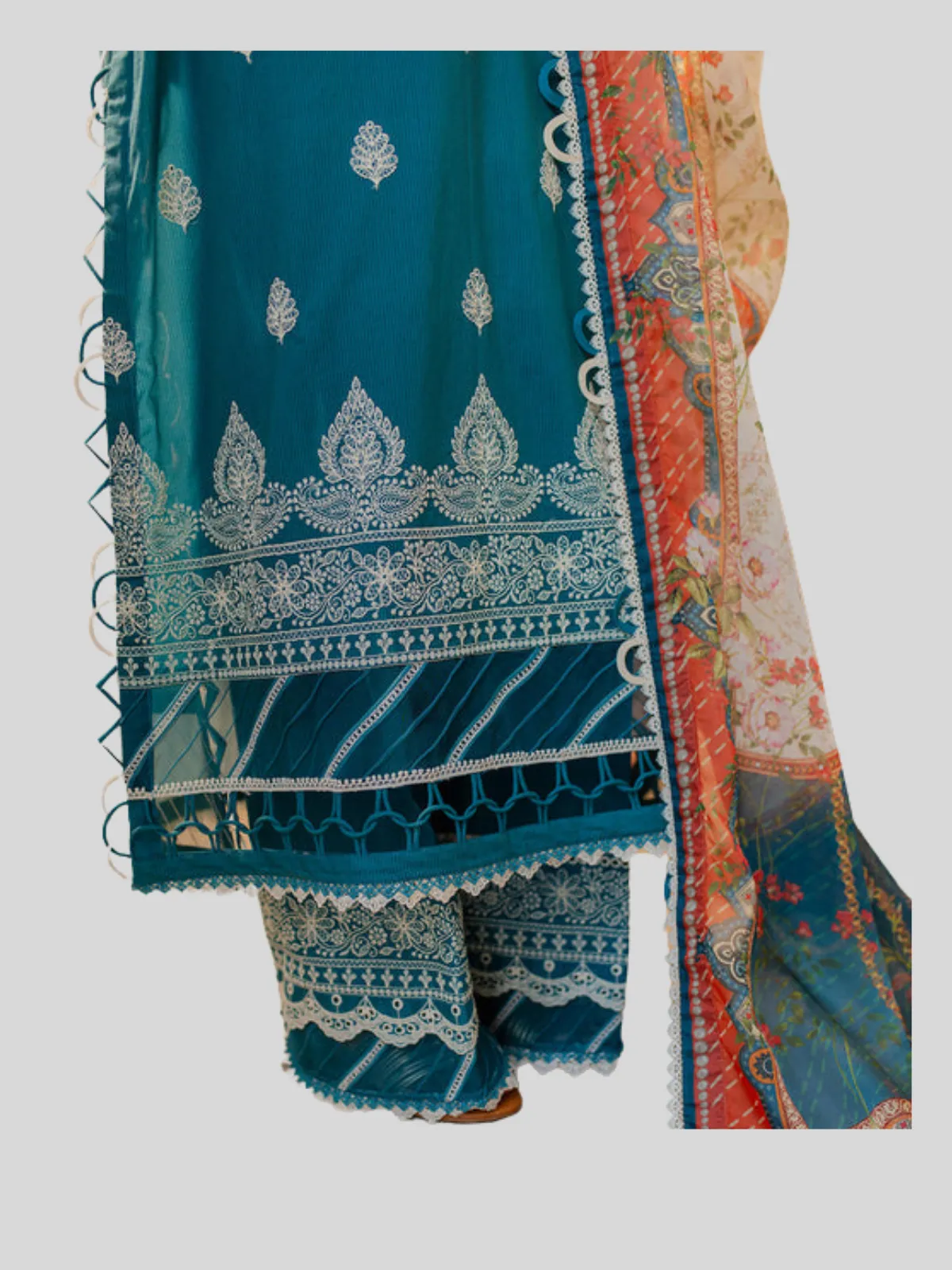 Zellbury 3-PC Cotton Unstitched Chikankari Suit - Image 2