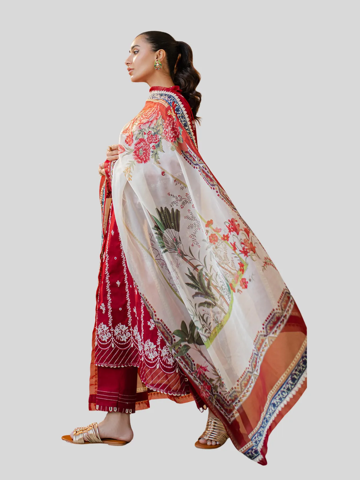 Zellbury 3-PC Cotton Unstitched Chikankari Suit - Image 3
