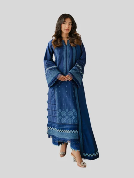 Zellbury 3-PC Cotton Unstitched Chikankari Suit