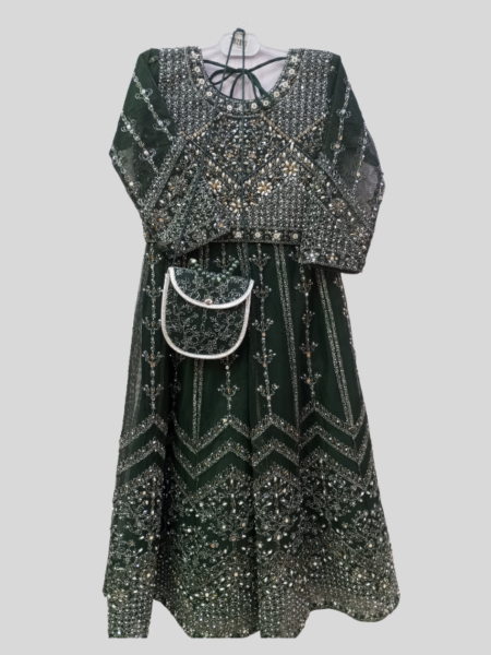 Baby Net Kurti Frock With Bag