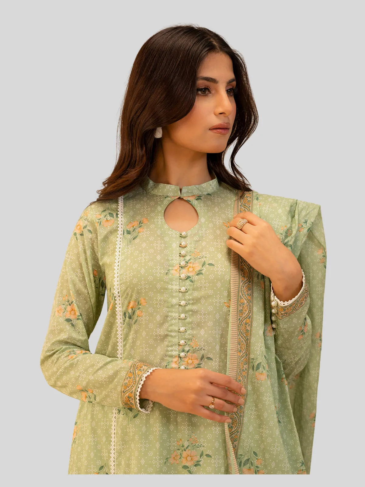 Zellbury 3-PC Digital Printed Unstitched Lawn Suit - Image 2