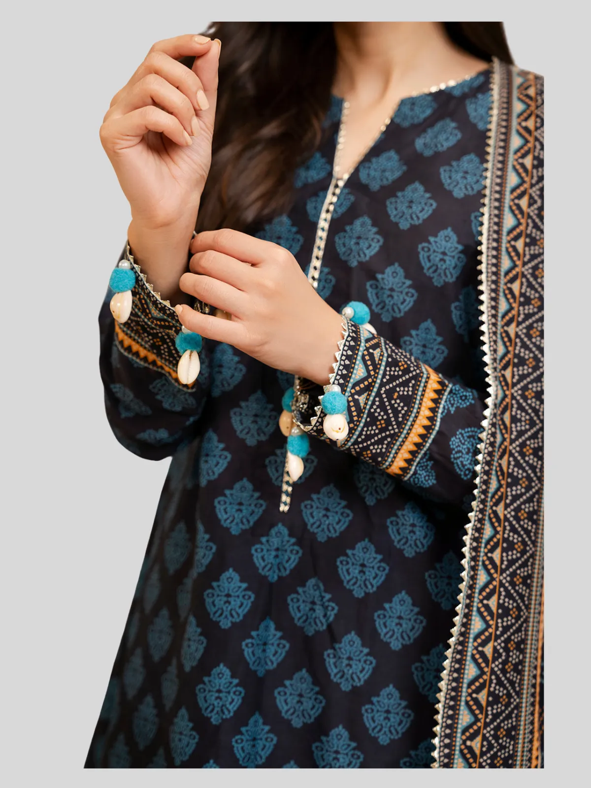 Zellbury 3-PC Digital Printed Unstitched Lawn Suit - Image 2