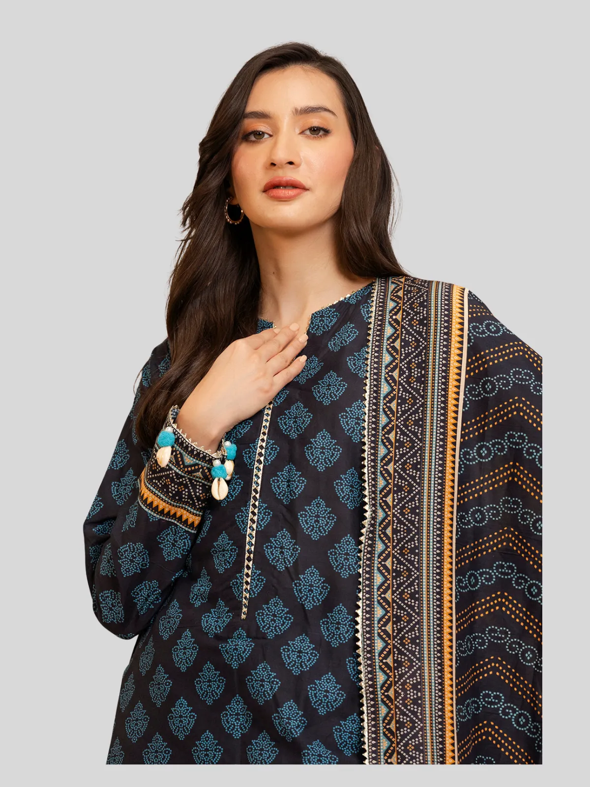 Zellbury 3-PC Digital Printed Unstitched Lawn Suit - Image 3