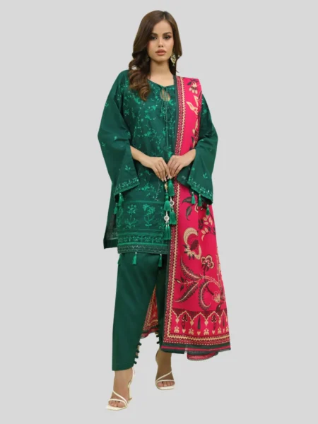 Zellbury 3-PC Digital Printed Unstitched Lawn Suit