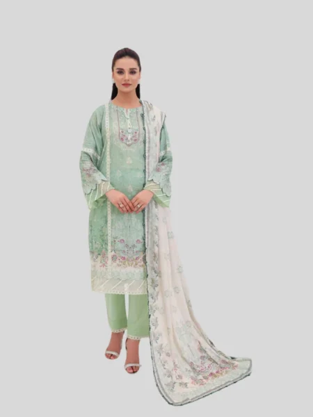 O ‘ Pole 3 -Pc Unstitched Lawn Suit