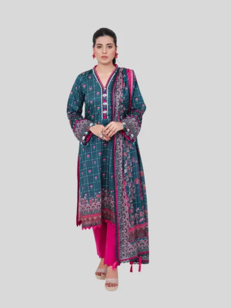 O ‘ Pole 3 -Pc Unstitched Lawn Suit