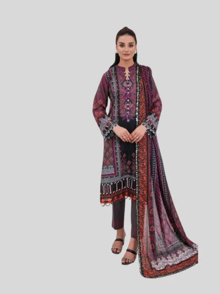 O ' Pole 3 -Pc Unstitched Lawn Suit