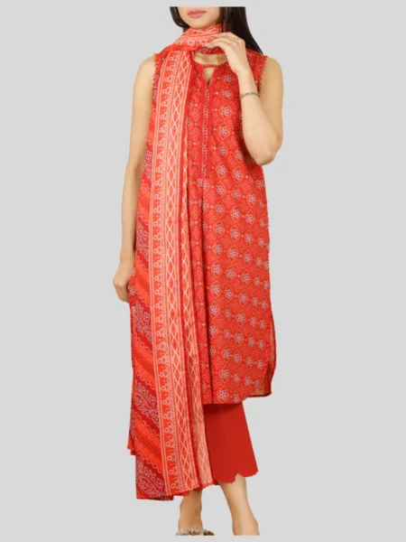 SAYA 3-PC Printed Unstitched Lawn Suit