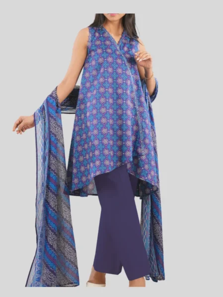 SAYA 3-PC Printed Unstitched Lawn Suit