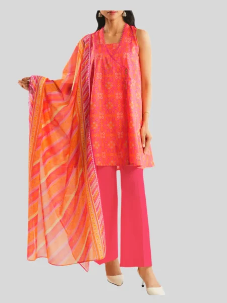 SAYA 3-PC Printed Unstitched Lawn Suit