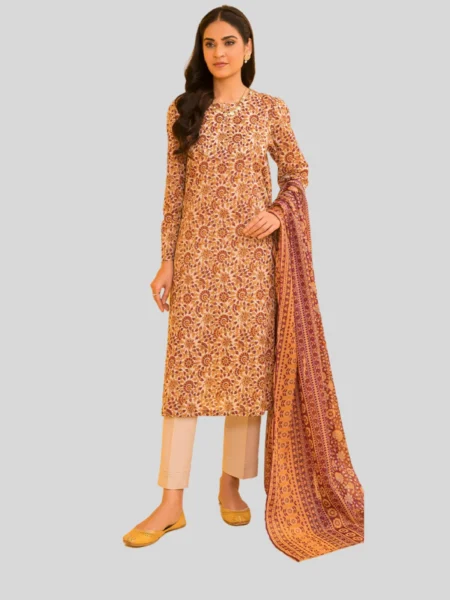Nishat 3-PC Printed Unstitched Lawn Suit