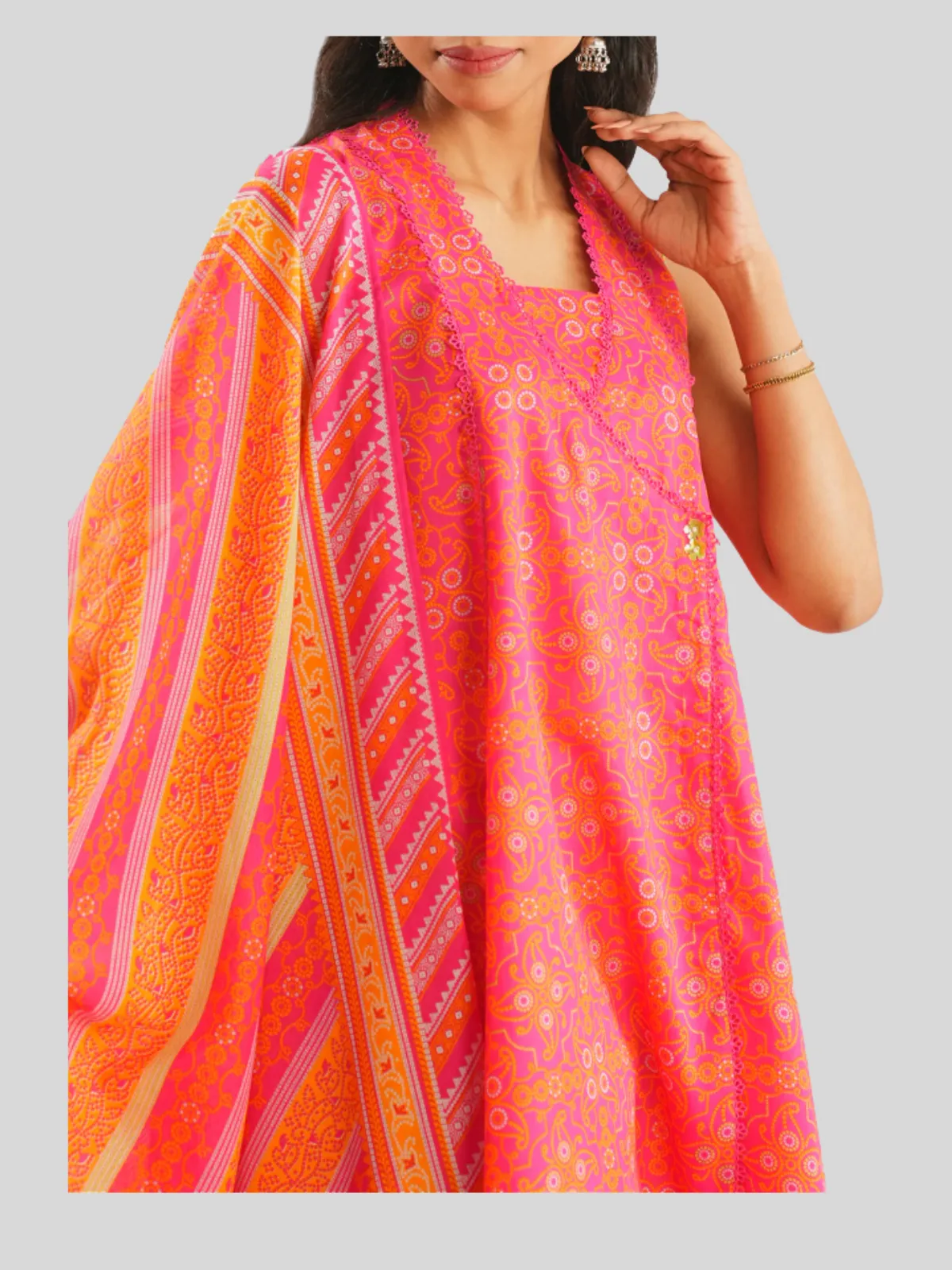 SAYA 3-PC Printed Unstitched Lawn Suit - Image 2