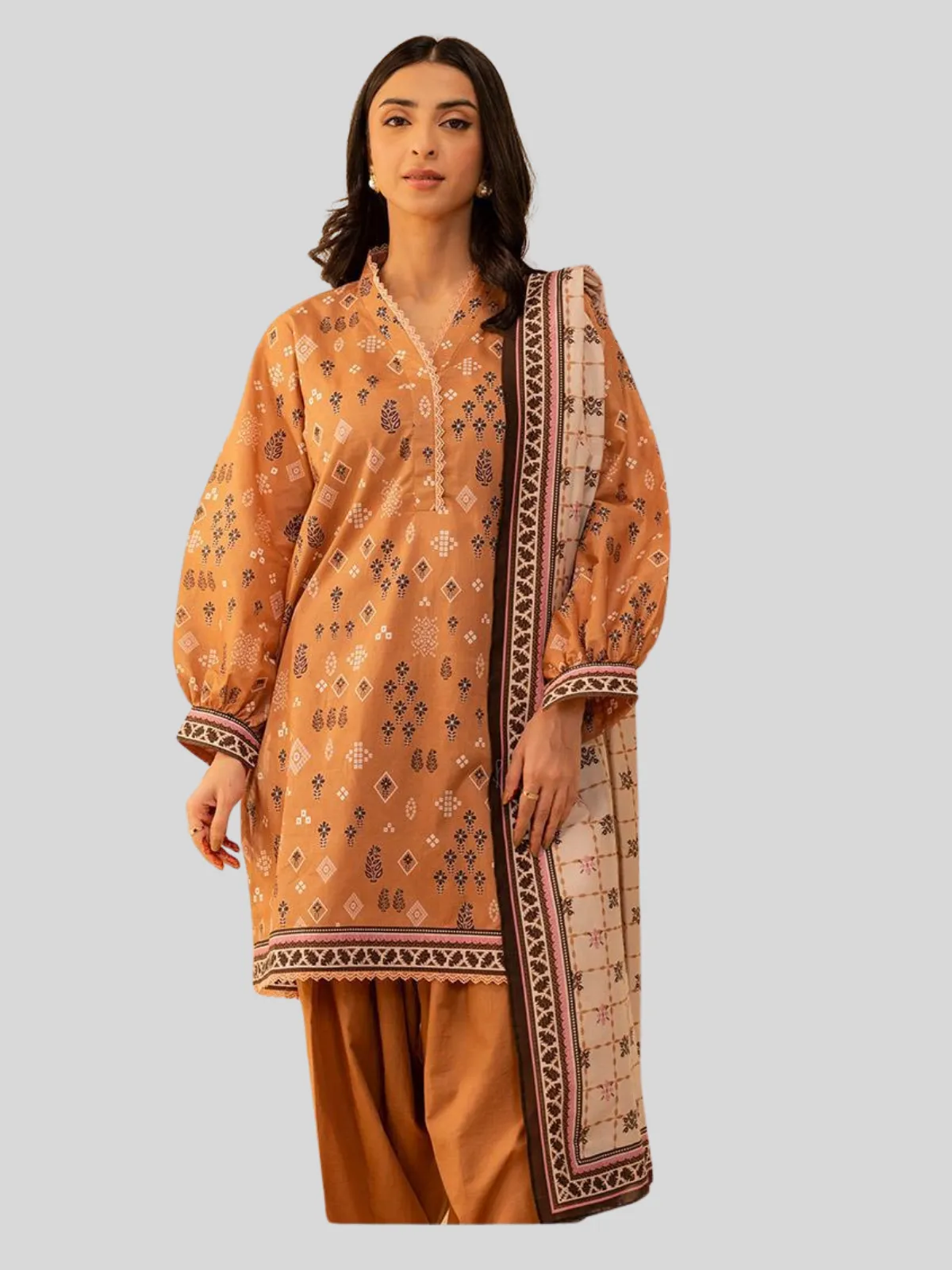 Zellbury 3-PC Digital Printed Unstitched Lawn Suit