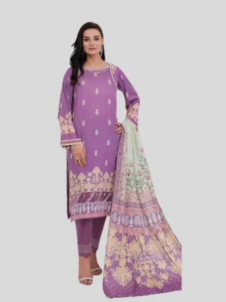 O ‘ Pole 3 -Pc Unstitched Lawn Suit