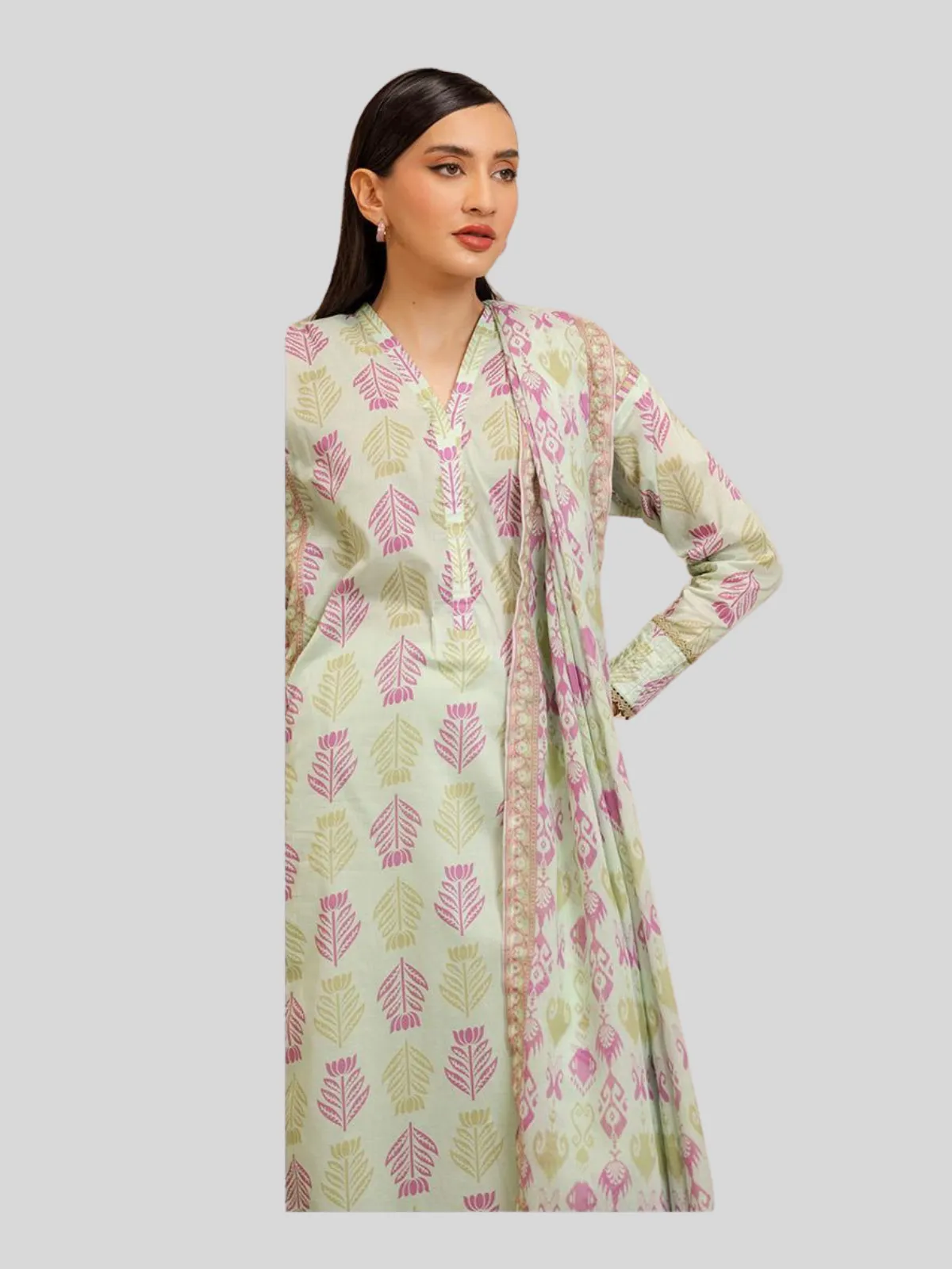Zellbury 3-PC Digital Printed Unstitched Lawn Suit - Image 2