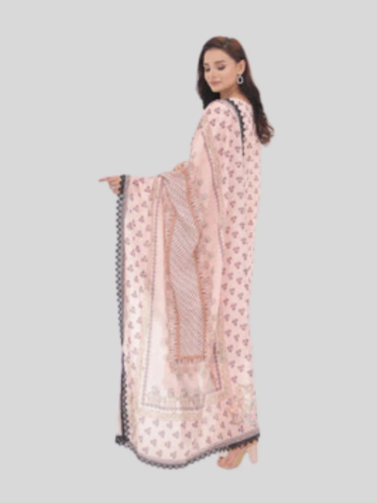 O ‘ Pole 3 -Pc Unstitched Lawn Suit - Image 2