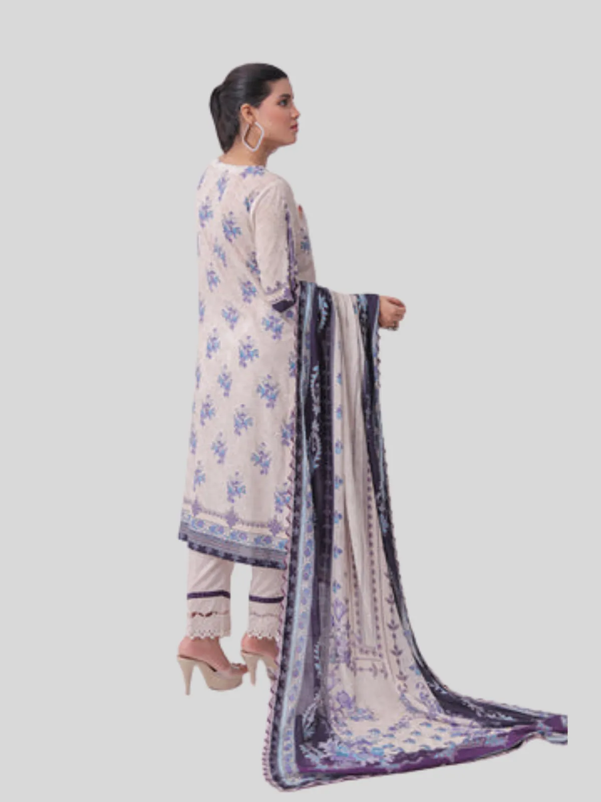 O ‘ Pole 3 -Pc Unstitched Lawn Suit - Image 2