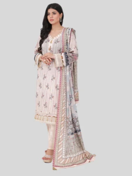 O ‘ Pole 3 -Pc Unstitched Lawn Suit