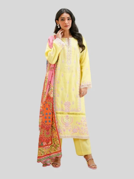 Zellbury 3-PC Digital Printed Unstitched Lawn Suit