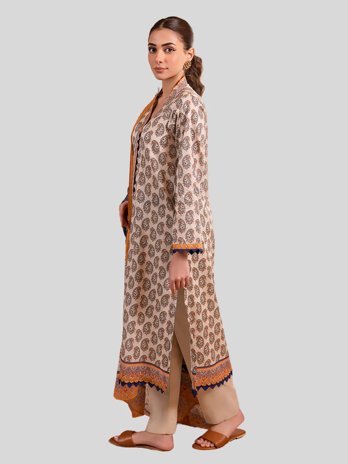 Zellbury 3-PC Digital Printed Unstitched Lawn Suit - Image 2