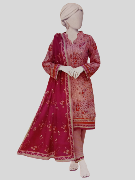 Almeerah 3-PC Printed Unstitched Lawn Suit