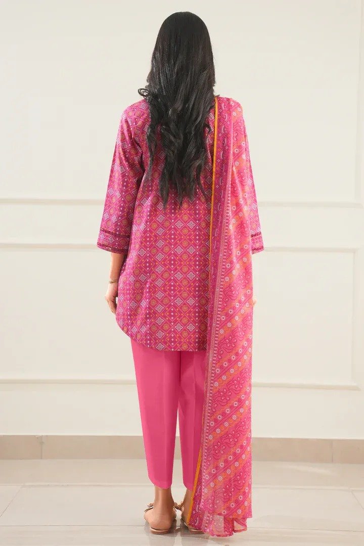 SAYA 3-PC Printed Unstitched Lawn Suit - Image 2