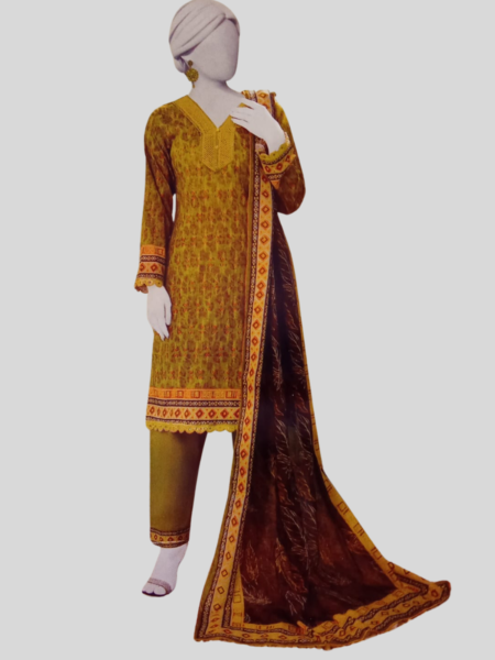 Almeerah 3-PC Printed Unstitched Lawn Suit