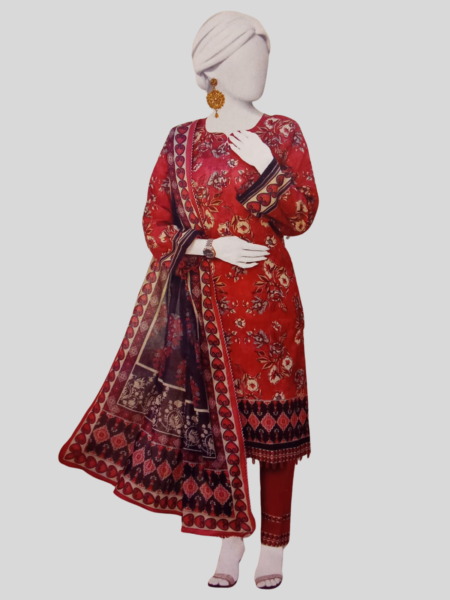 Almeerah 3-PC Printed Unstitched Lawn Suit