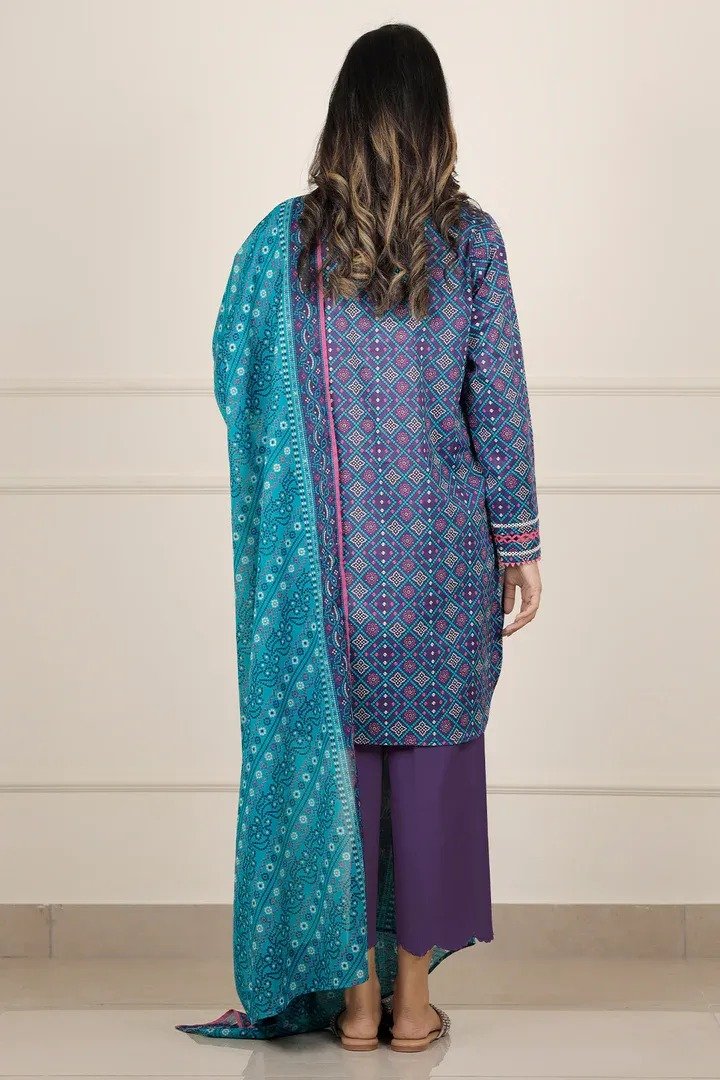 SAYA 3-PC Printed Unstitched Lawn Suit - Image 2