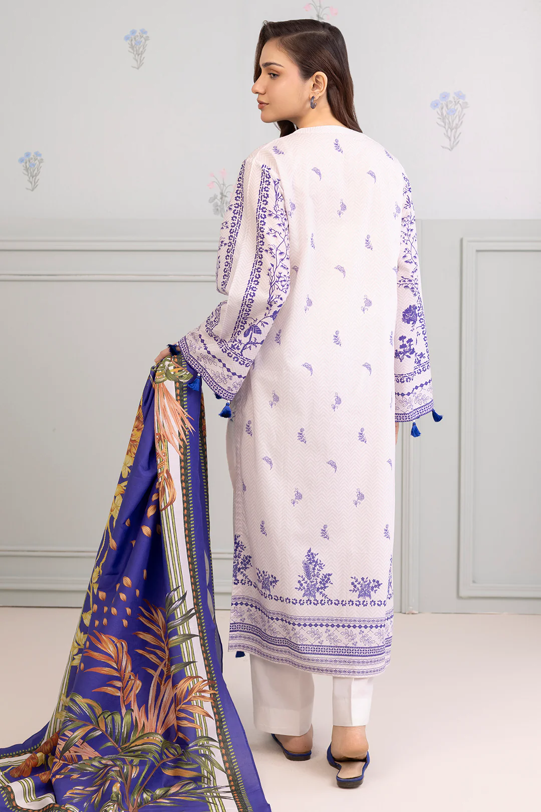 Zellbury 2-PC Digital Printed Vol 7 Unstitched Lawn Suit - Image 2