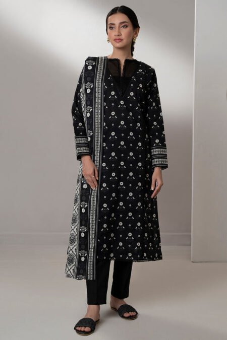 Zellbury 2-PC Digital Printed Unstitched Lawn Suit MonoChorme Collection