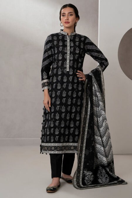 Zellbury 2-PC Digital Printed Unstitched Lawn Suit MonoChorme Collection
