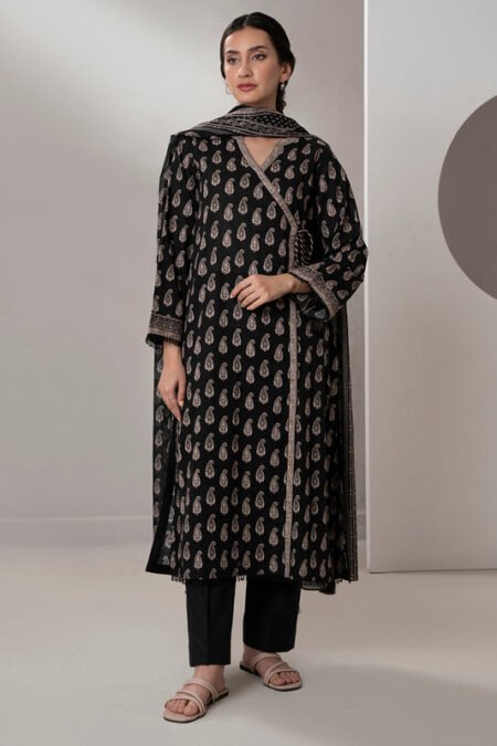 Zellbury 2-PC Digital Printed Unstitched Lawn Suit MonoChorme Collection