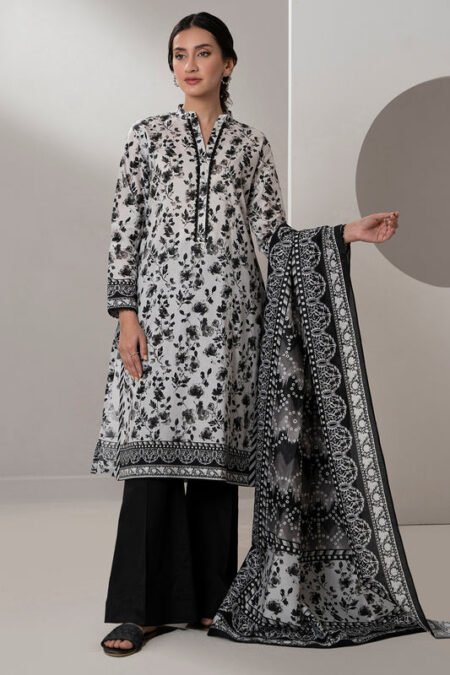 Zellbury 2-PC Digital Printed Unstitched Lawn Suit MonoChorme Collection