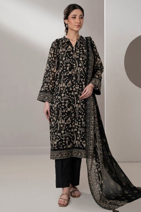 Zellbury 2-PC Digital Printed Unstitched Lawn Suit MonoChorme Collection