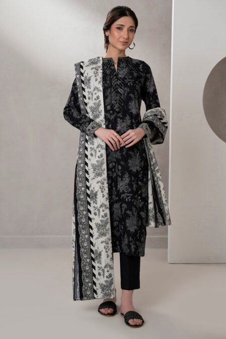 Zellbury 2-PC Digital Printed Unstitched Lawn Suit MonoChorme Collection