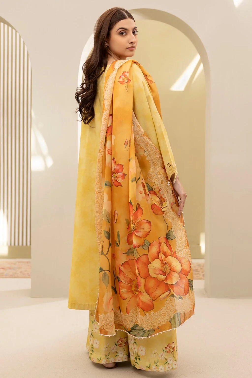 Zellbury 3-PC Digital Printed Vol 7 Unstitched Lawn Suit - Image 2
