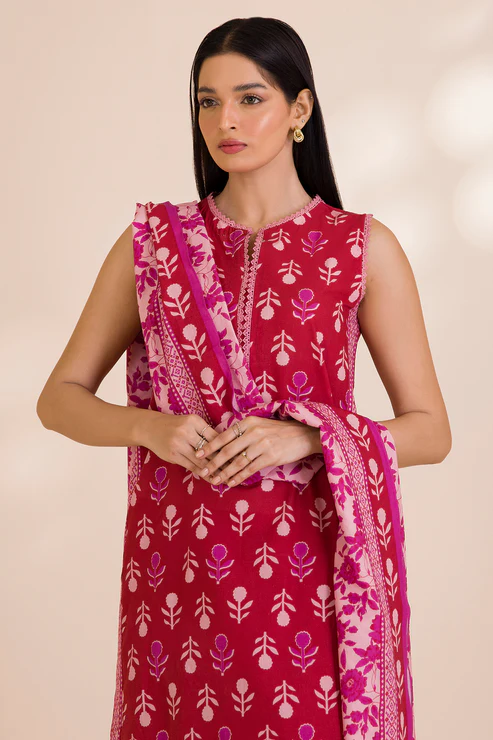Zellbury 3-PC Digital Printed Vol 9 Unstitched Cotton Suit - Image 3
