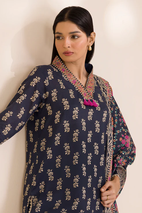 Zellbury 3-PC Digital Printed Vol 9 Unstitched Cotton Suit - Image 2