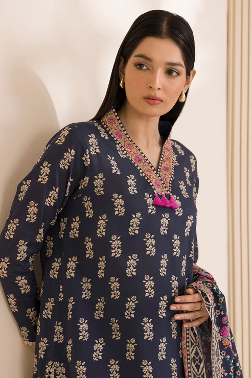 Zellbury 3-PC Digital Printed Vol 9 Unstitched Cotton Suit - Image 3