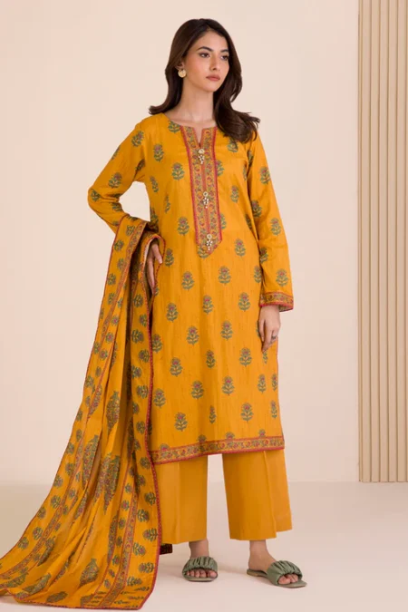Zellbury 3-PC Digital Printed Vol 9 Unstitched Cotton Suit