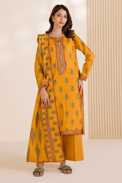 Zellbury 3-PC Digital Printed Vol 9 Unstitched Cotton Suit - Image 3