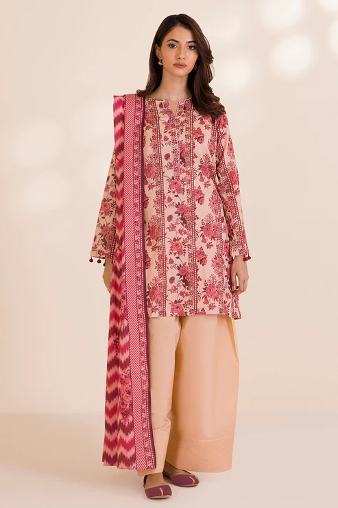 Zellbury 3-PC Digital Printed Vol 9 Unstitched Cotton Suit