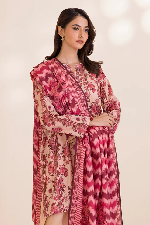 Zellbury 3-PC Digital Printed Vol 9 Unstitched Cotton Suit - Image 3